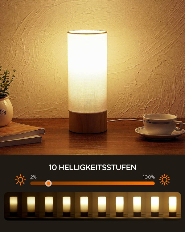 Nachttischlampe dimmbar, RGB Tischlampe, mit Fernbedienung, skandinavisch, für Schlafzimmer, LP04007