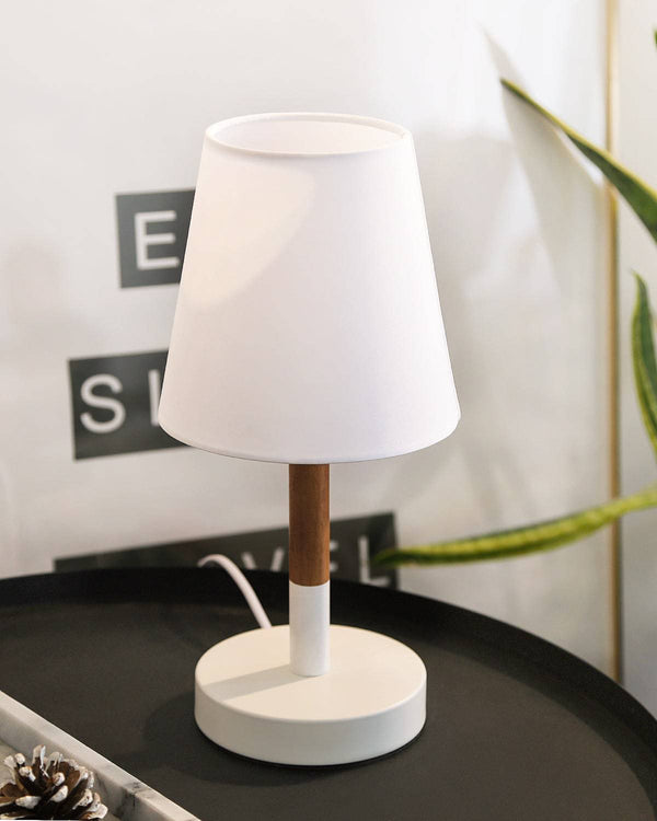 2er-Set LED Nachttischlampe aus Holz, skandinavisch, für Schlafzimmer, LP04001