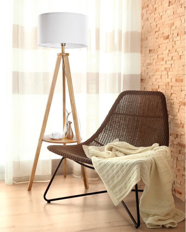 Stehlampe aus Holz, skandinavisch, mit Ablage, für Wohnzimmer, Schlafzimmer, LP03014