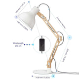 LED-Schreibtischlampe aus Holz im skandinavischen Stil weiß/andere 4 farben - DL1001 - Tomons DE Onlineshop