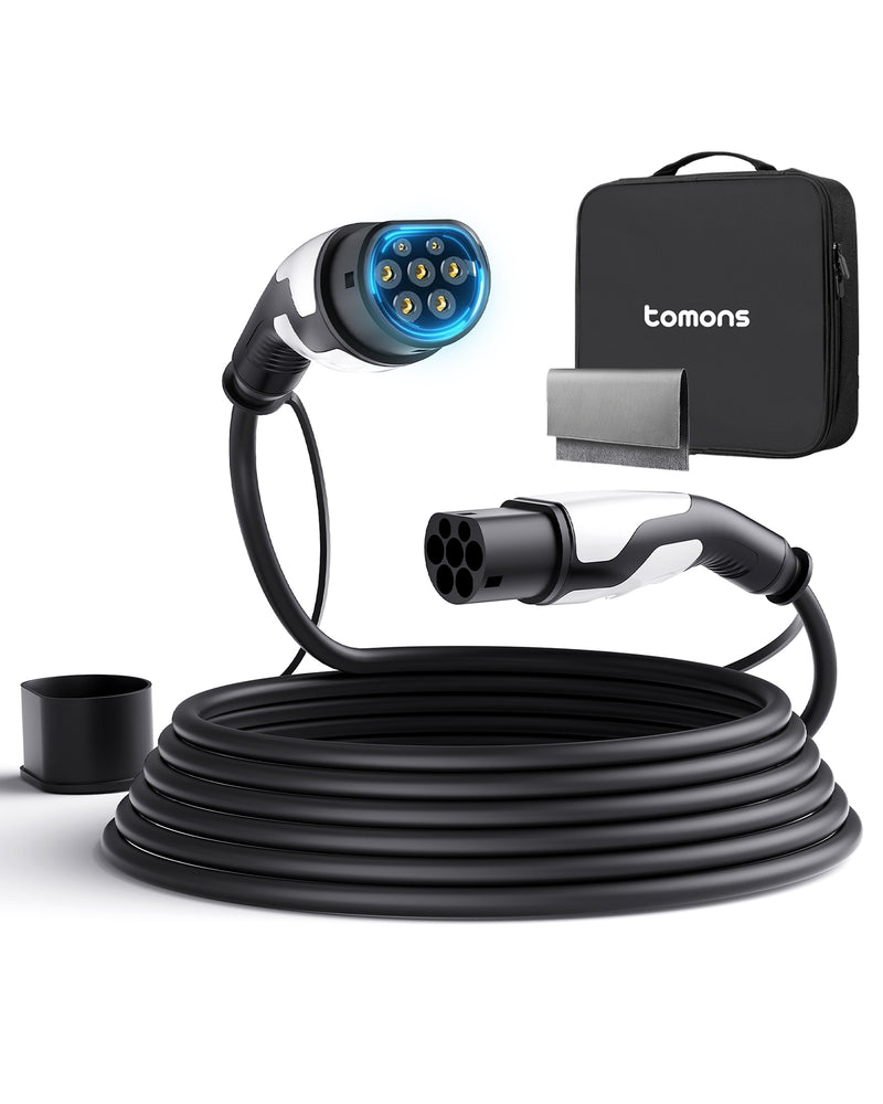 Typ 2 zu Typ 2 Schnellladekabel, 22 KW 32A 3-Phasen-Elektro 5M, für Elektro- und Plug-in-Hybridfahrzeuge, EV1001 - Tomons DE Onlineshop