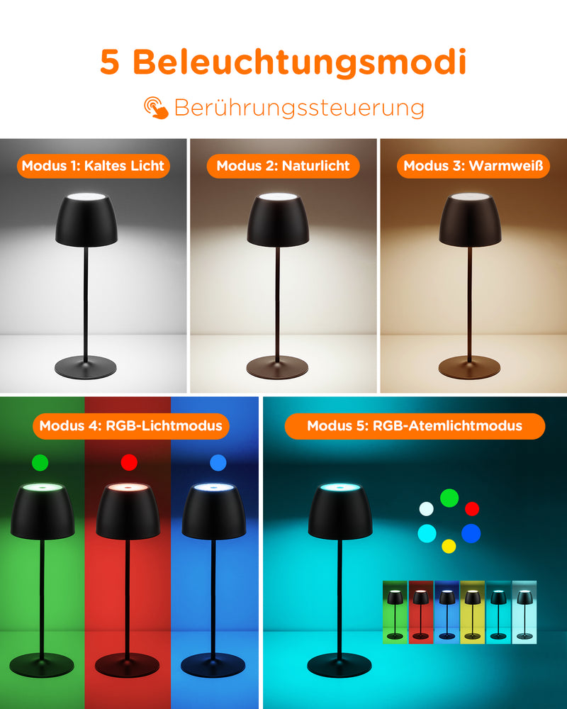 LED dimmbare Schreibtischlampe, wiederaufladbar, winkelverstellbar, LP01013 - Tomons DE Onlineshop