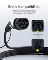 Typ 2 zu Typ 2 Schnellladekabel, 22 KW 32A 3-Phasen-Elektro 5M, für Elektro- und Plug-in-Hybridfahrzeuge, EV1001 - Tomons DE Onlineshop