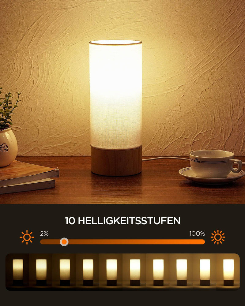 Nachttischlampe dimmbar, RGB Tischlampe, mit Fernbedienung, skandinavisch, für Schlafzimmer, LP04007 - Tomons DE Onlineshop