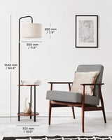 Stehlampe Wohnzimmer, Moderne Lampenschirm Stehlampe mit Tisch, Verstellbare Stehlampe Holz, LP03019 - Tomons DE Onlineshop