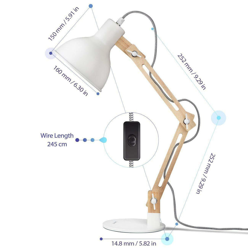 LED-Schreibtischlampe aus Holz im skandinavischen Stil weiß/andere 4 farben - DL1001 - Tomons DE Onlineshop