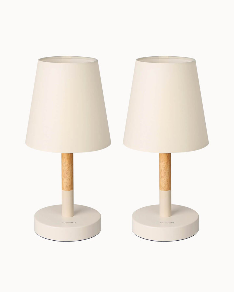 tomons 2er-Set Nachttisch-LED-Lampe im skandinavischen Stil in Weiß/Beige - LP04001 - 7